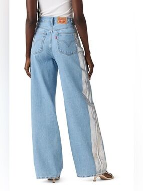 Levi's Light Blue Wide Leg Jeans with Metallic Side Panel